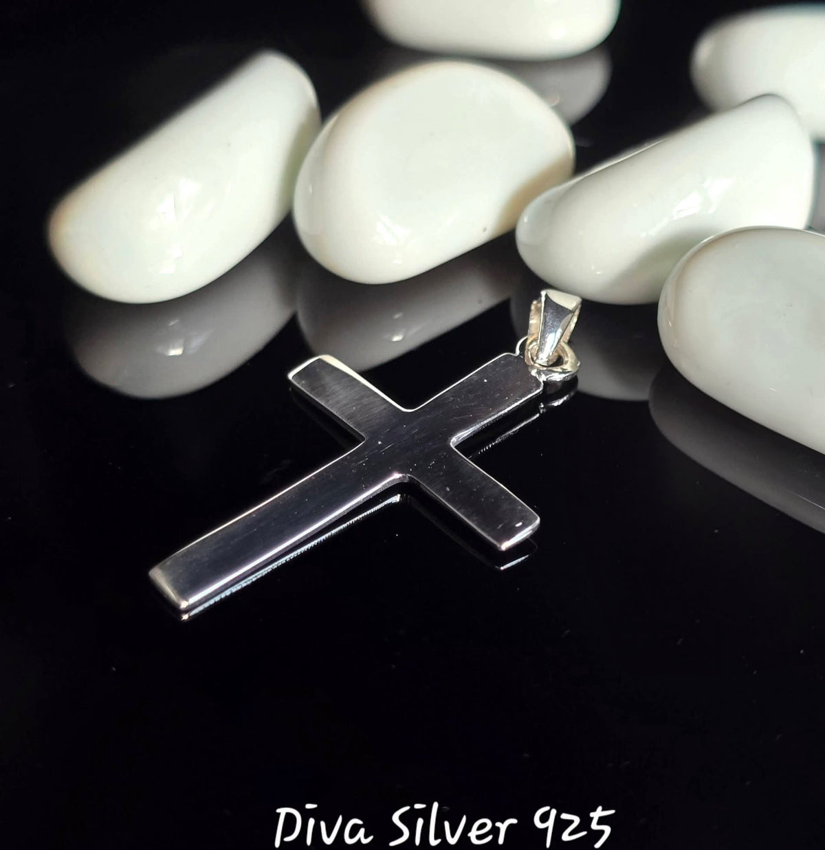 925 Sterling Pearl Simple Cross Pendant