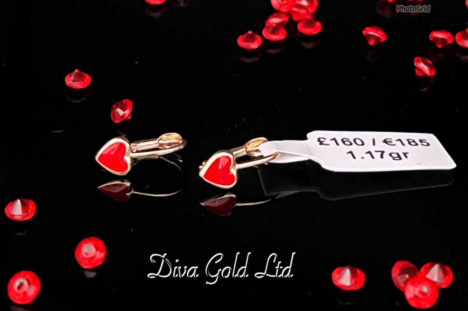 585 Gold kids earrings. 1.17 gram