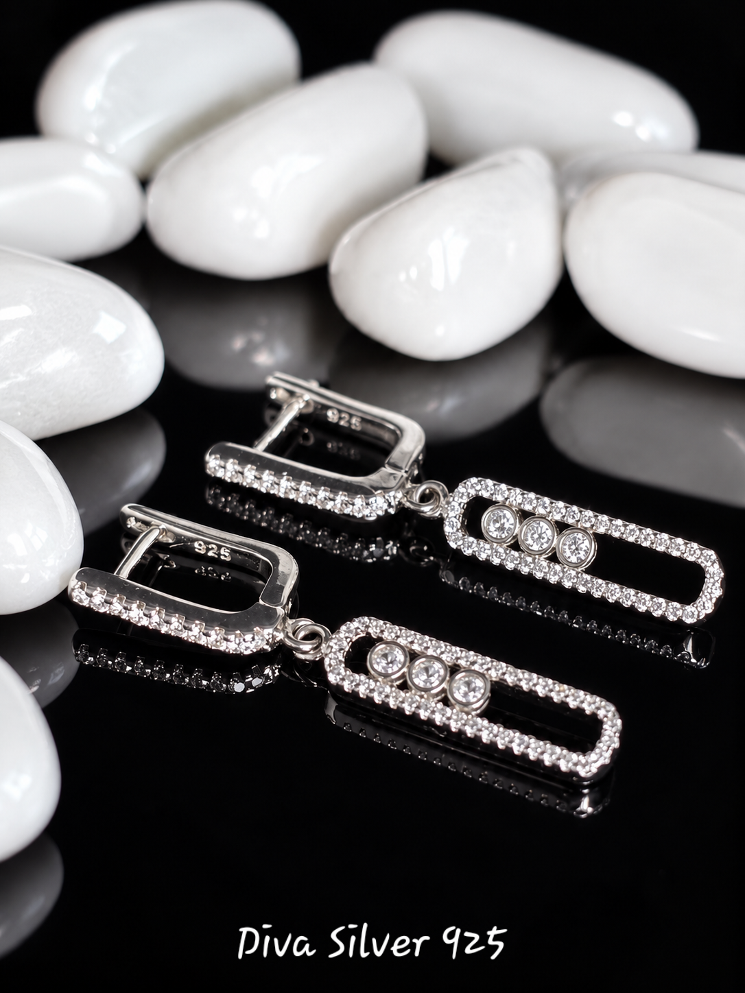 Sterling Silver Beauty Drop Women Earrings