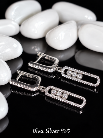 Sterling Silver Beauty Drop Women Earrings