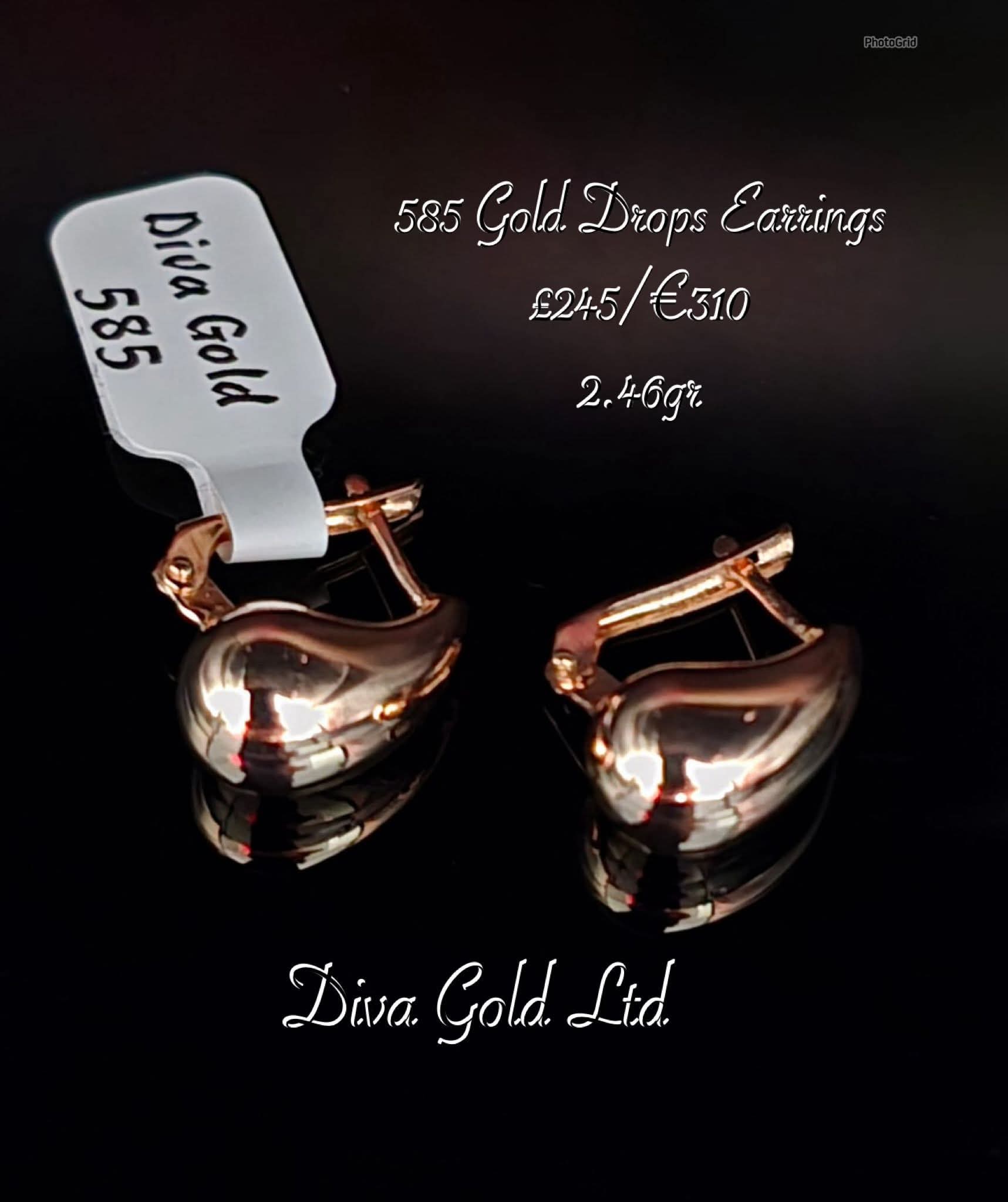 Gold 585 drops earrings