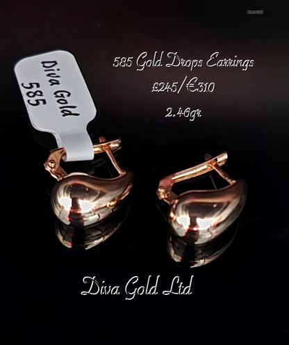 Gold 585 drops earrings