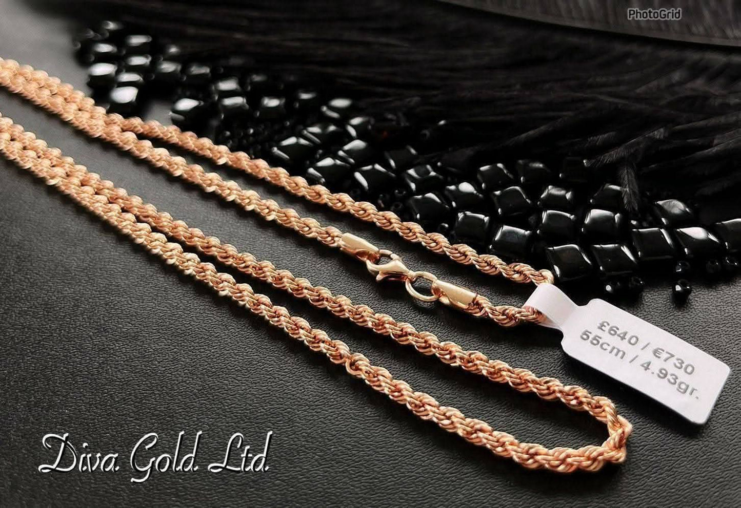 55cm Gold Rope chain 585, 4.93gr