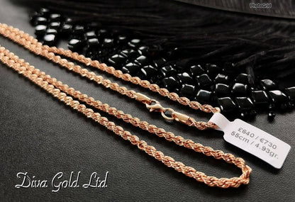 55cm Gold Rope chain 585, 4.93gr