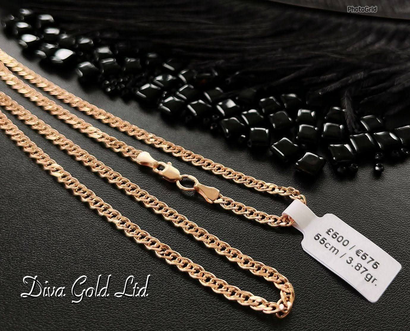 585 Gold chain Mona liza. 55cm