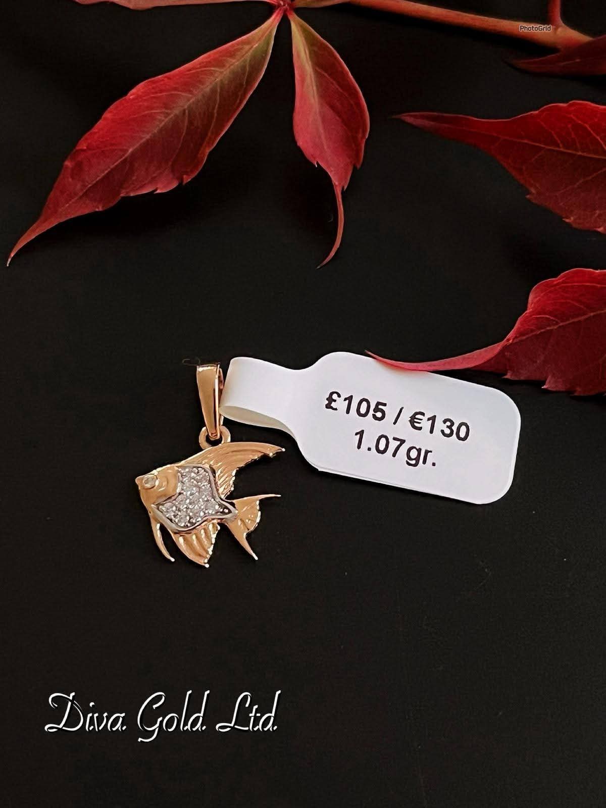 Gold 585 fish pendant