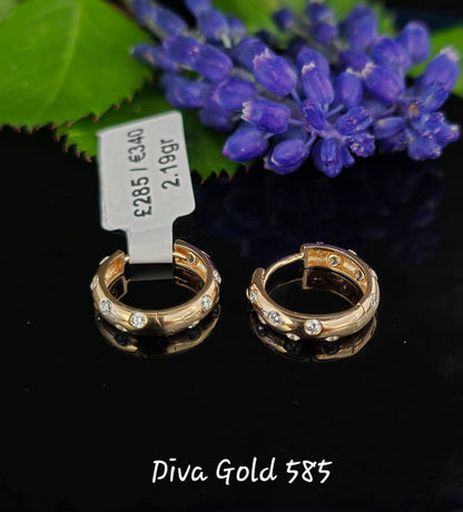 585 Gold hoop earrings. 2.19gr