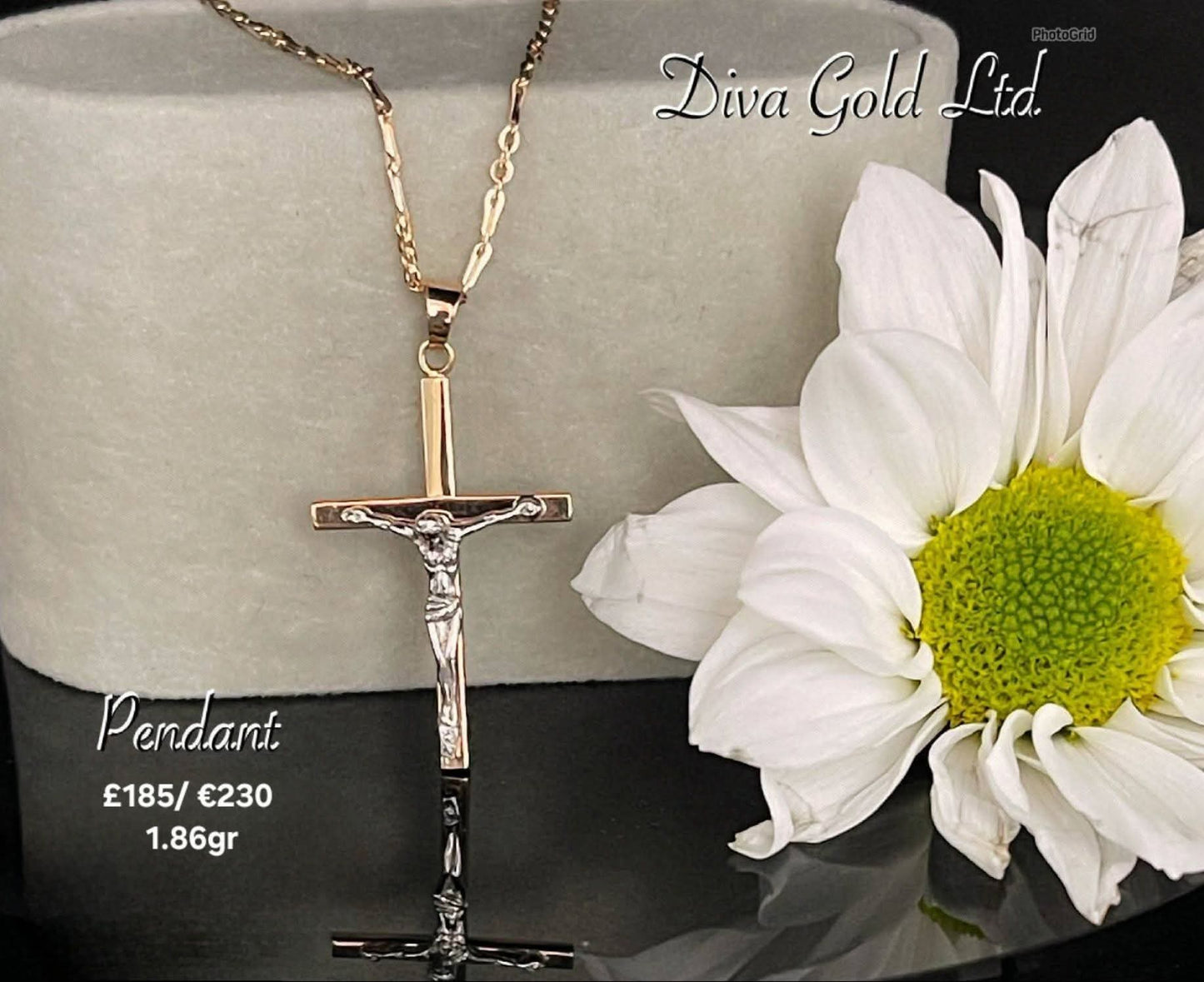 Gold 585 Jesus cross pendant