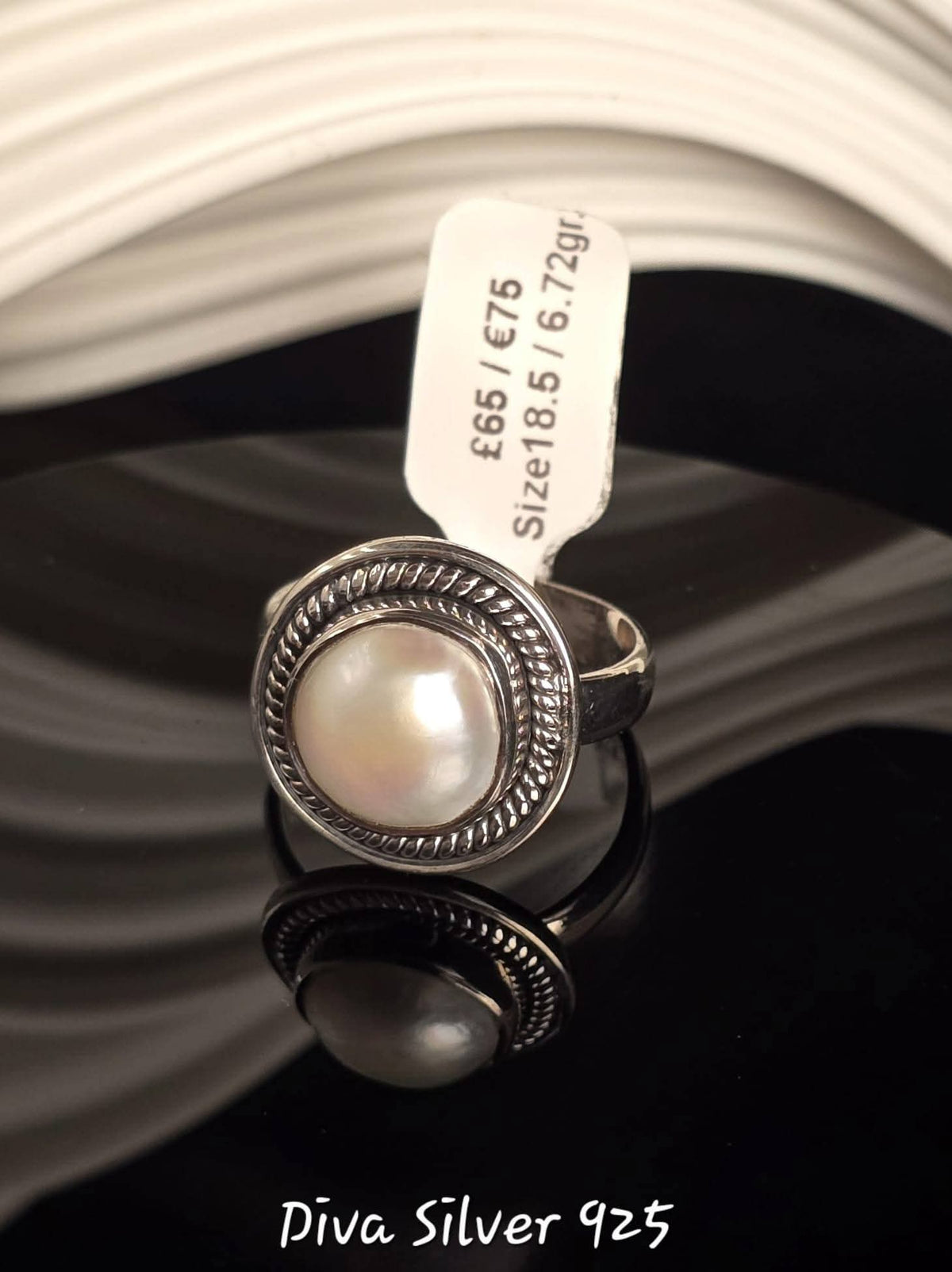 Sterling Silver Pearl Ring