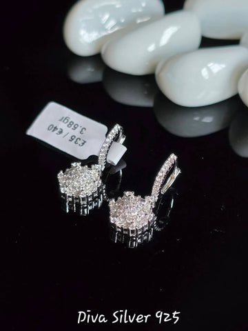 Sterling Silver Flover Women Earrings