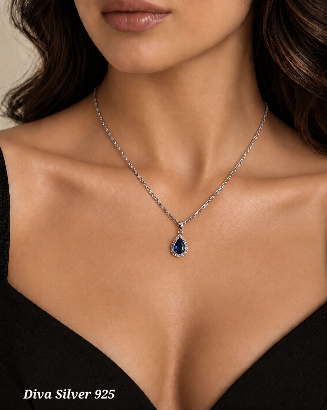 925 Sterling Stunning Blue Pendant