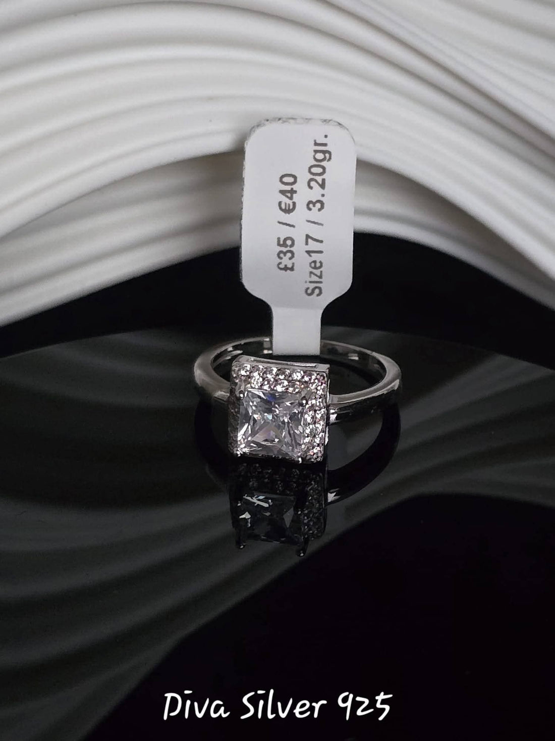 Sterling Silver Clear Stone Ring