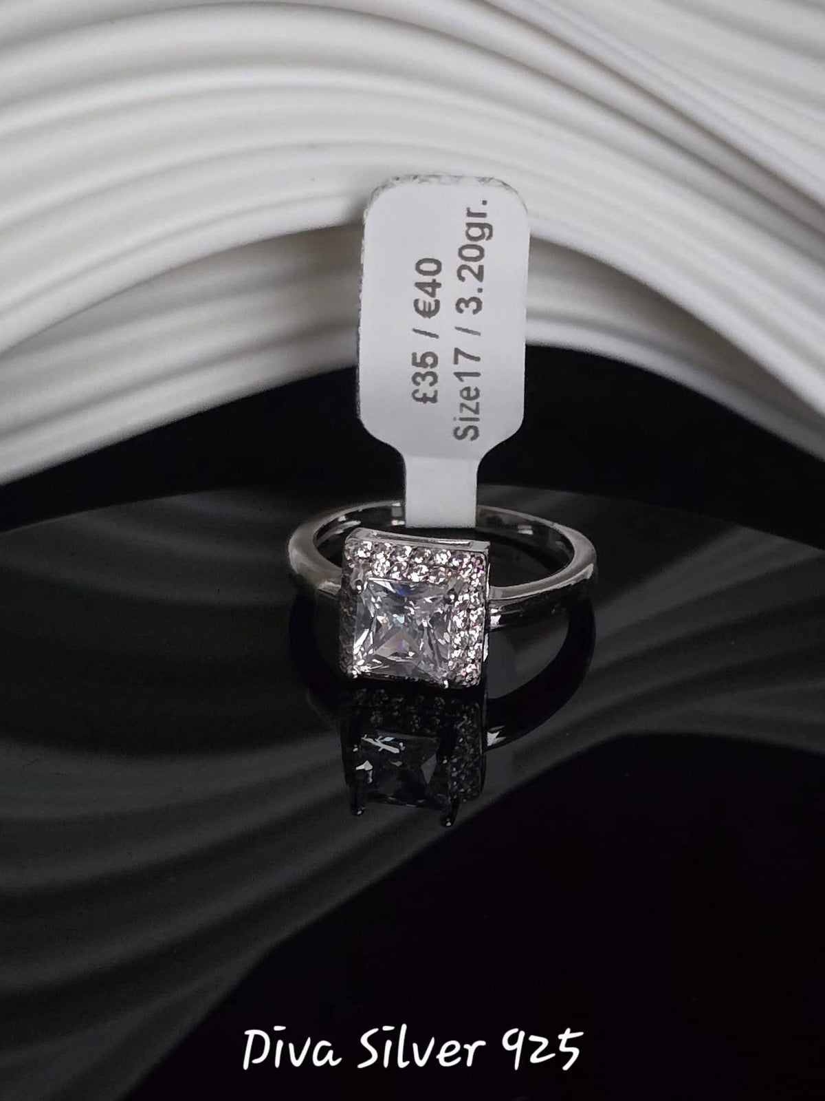 Sterling Silver Clear Stone Ring