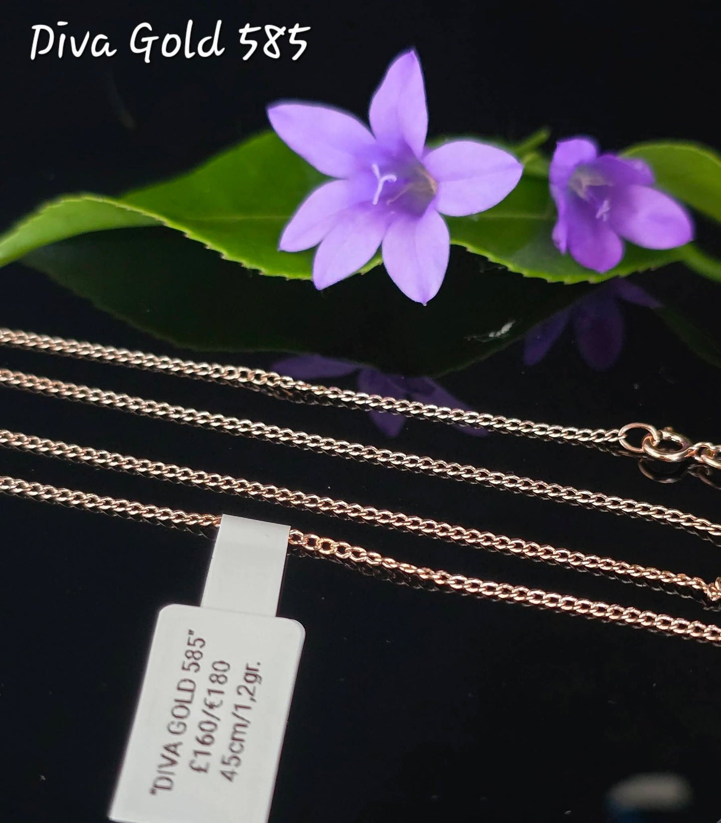 585 Gold chain 45cm. 1.2gr