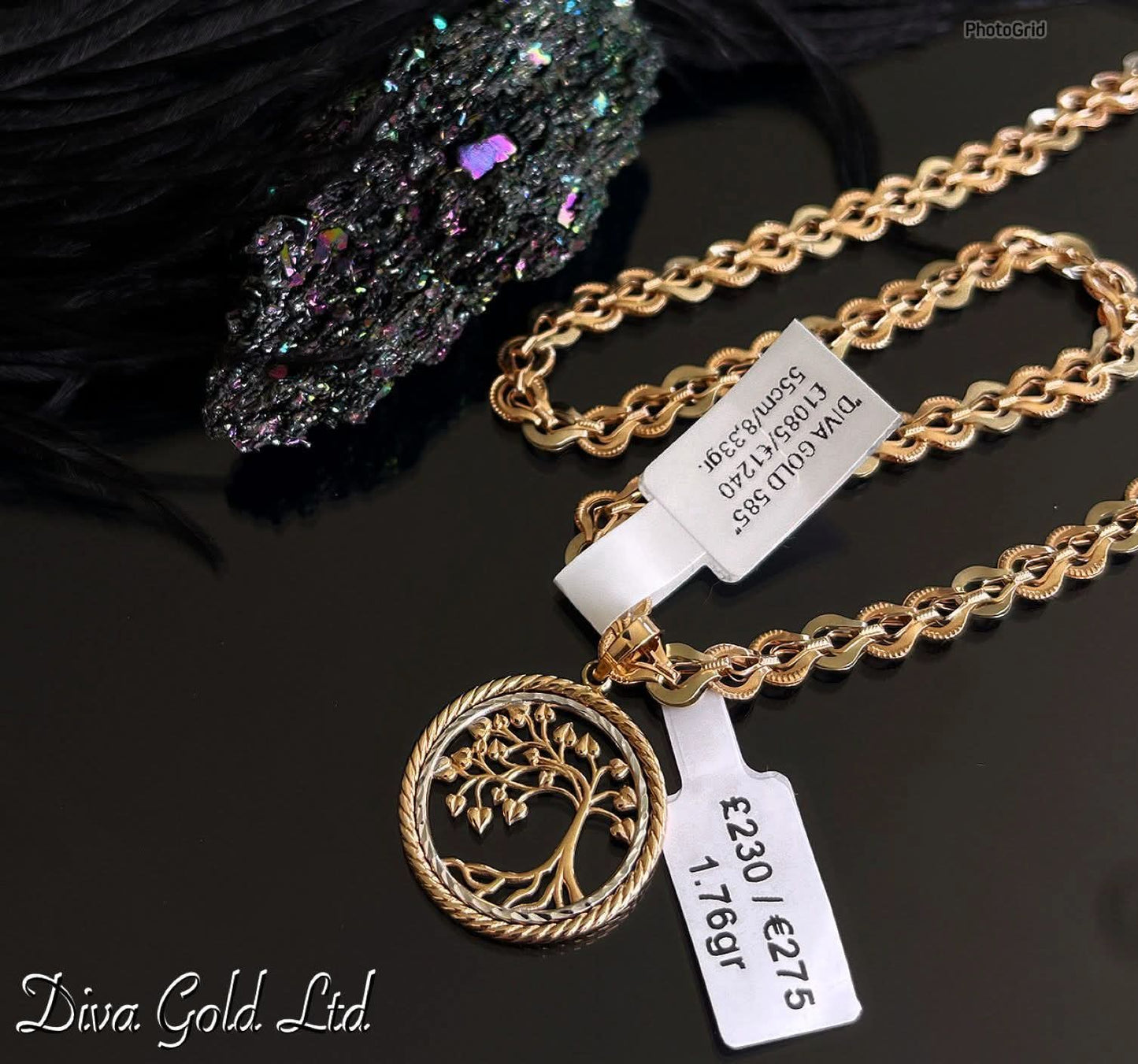 585 Gold tree pendant. 1.76gr
