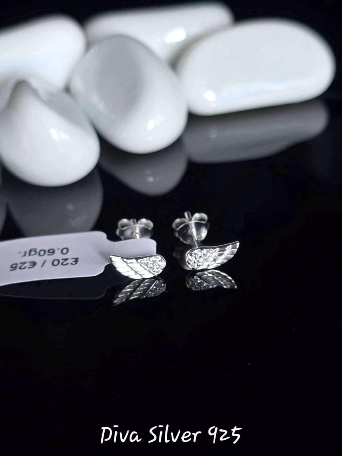 Sterling Silver Wings Stud Earrings