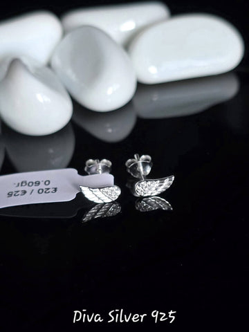 Sterling Silver Wings Stud Earrings