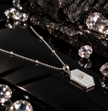 925 Sterling Silver Hexagon Necklace with Pendant