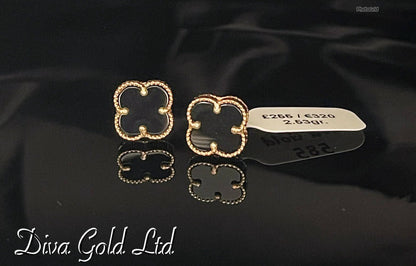 Gold 585 clover studs earrings.