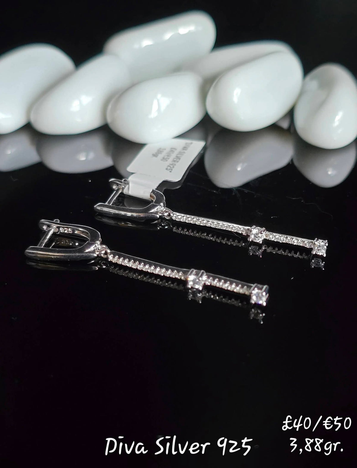 Sterling Silver Shining Long Women Earrings