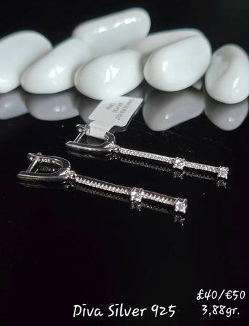 Sterling Silver Shining Long Women Earrings