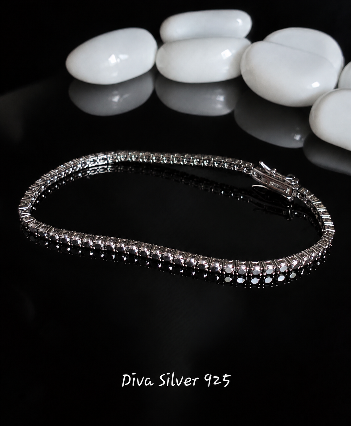 925 Sterling Silver Beauty Black Men's Bracelet