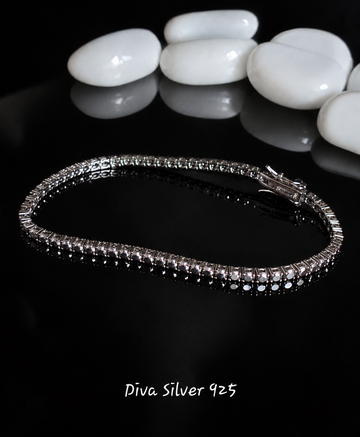 925 Sterling Silver Beauty Black Men's Bracelet
