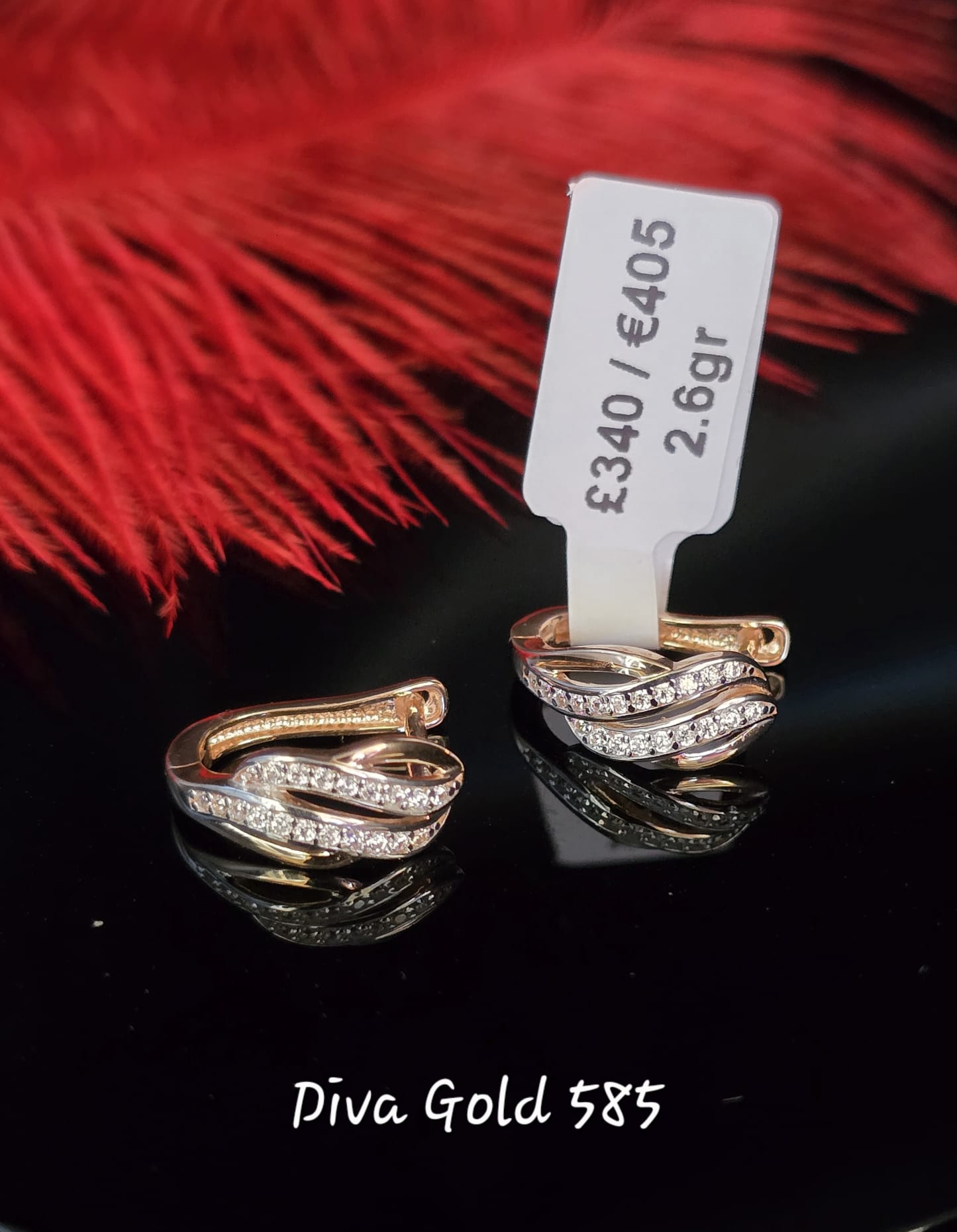585 Gold earrings. 2.60gr