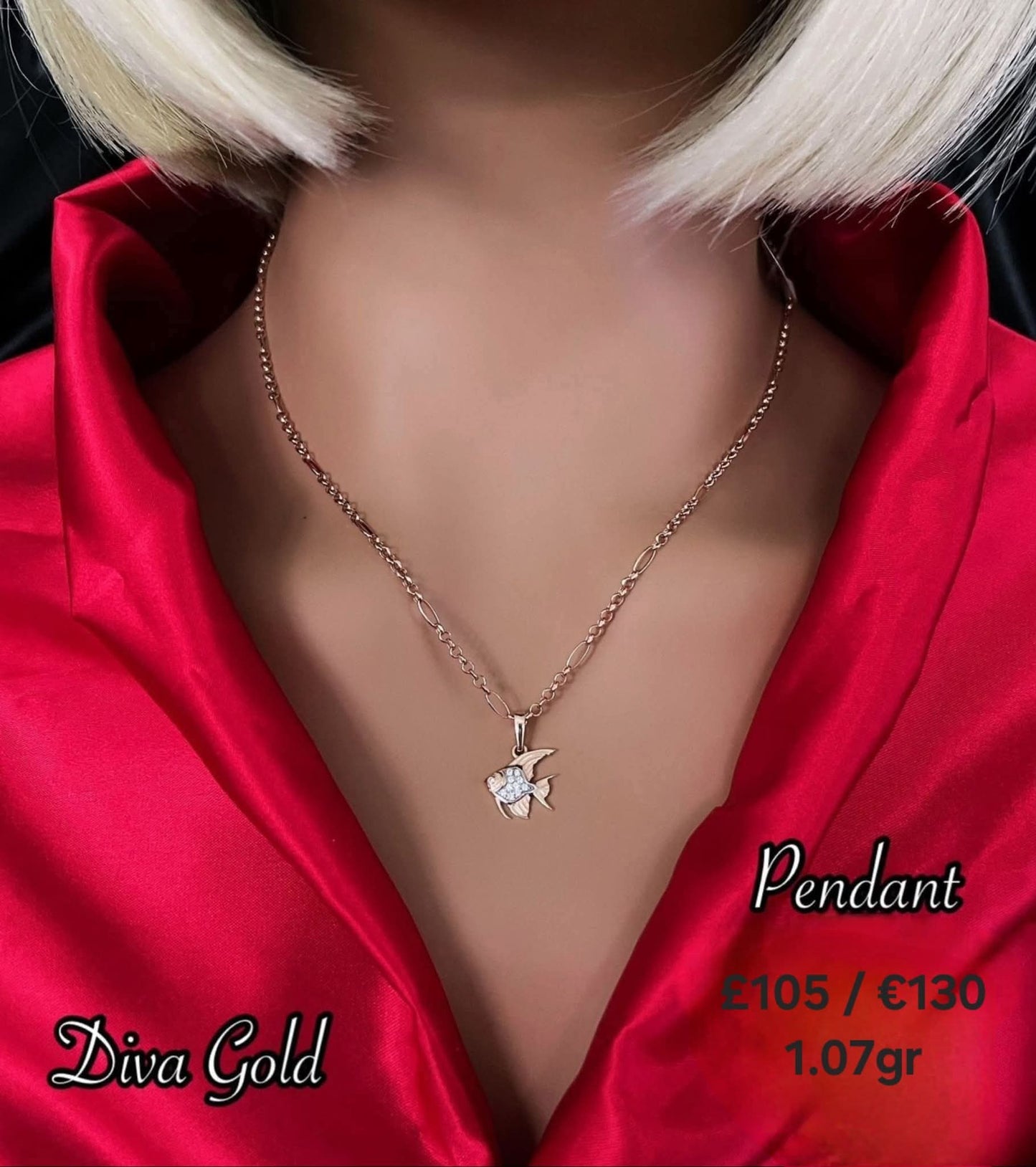 Gold 585 fish pendant