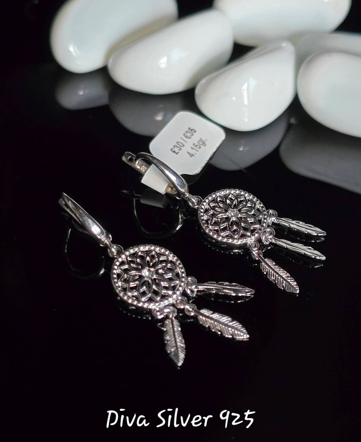Sterling Silver Dream Catcher Women Earrings
