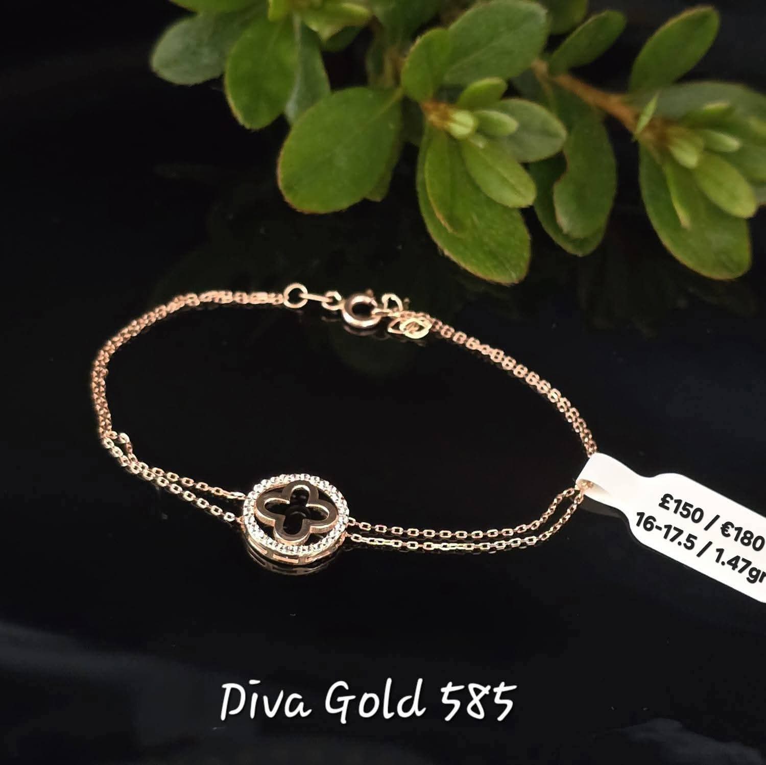 Gold blossom bracelet. 16-17.5cm