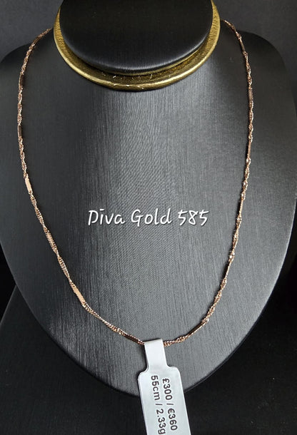 585 Gold chain 55cm. 2.33gr