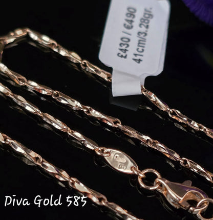 585 Gold chain 41cm. 3.28gr