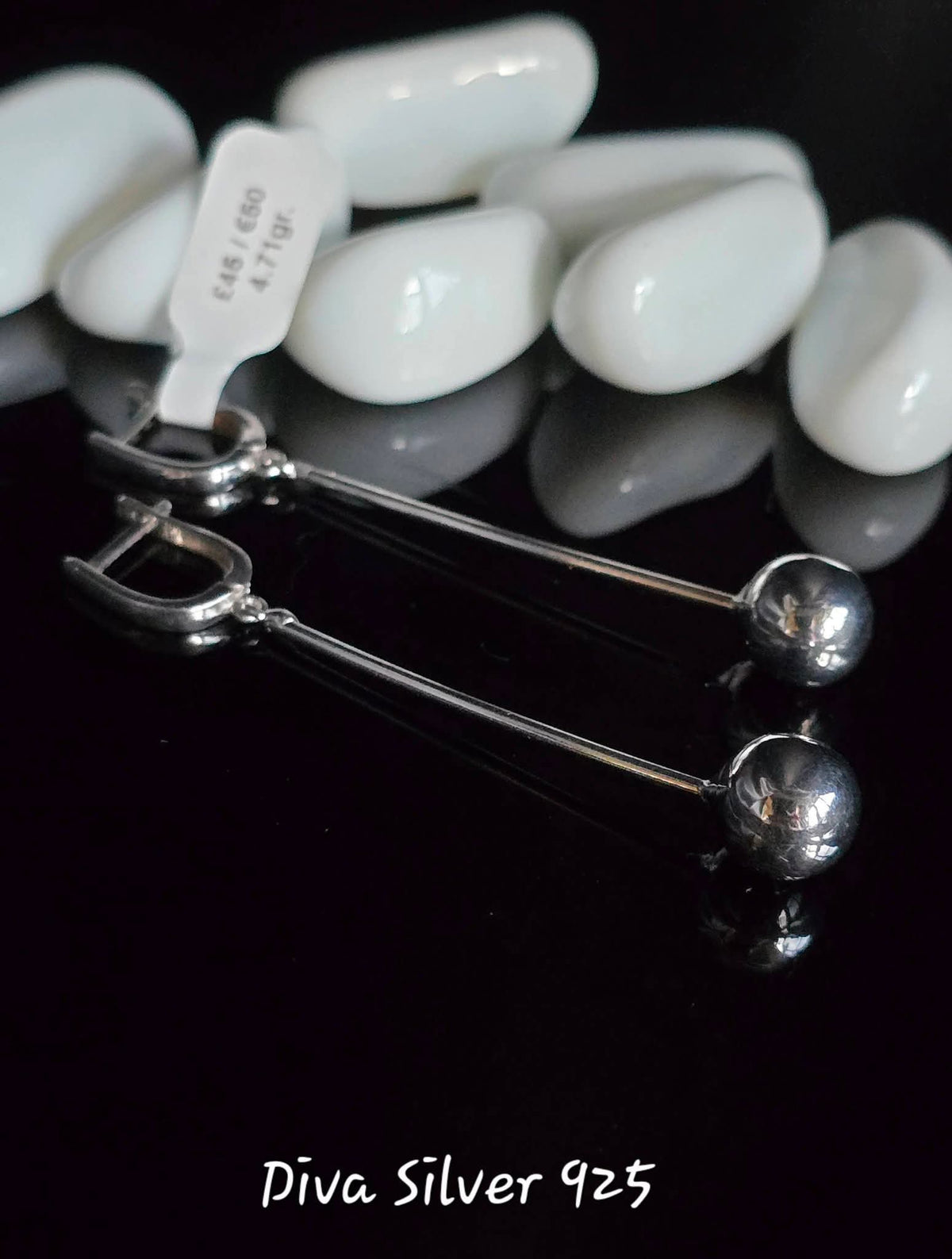 Sterling Silver Long Ball Styles Women Earrings