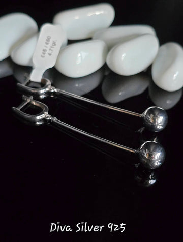 Sterling Silver Long Ball Styles Women Earrings