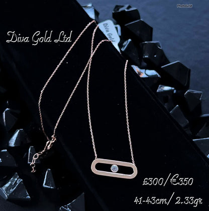 Gold Chain with pendant. 41-43cm