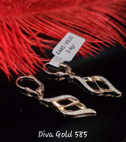 585 Gold earrings. 3.40gr