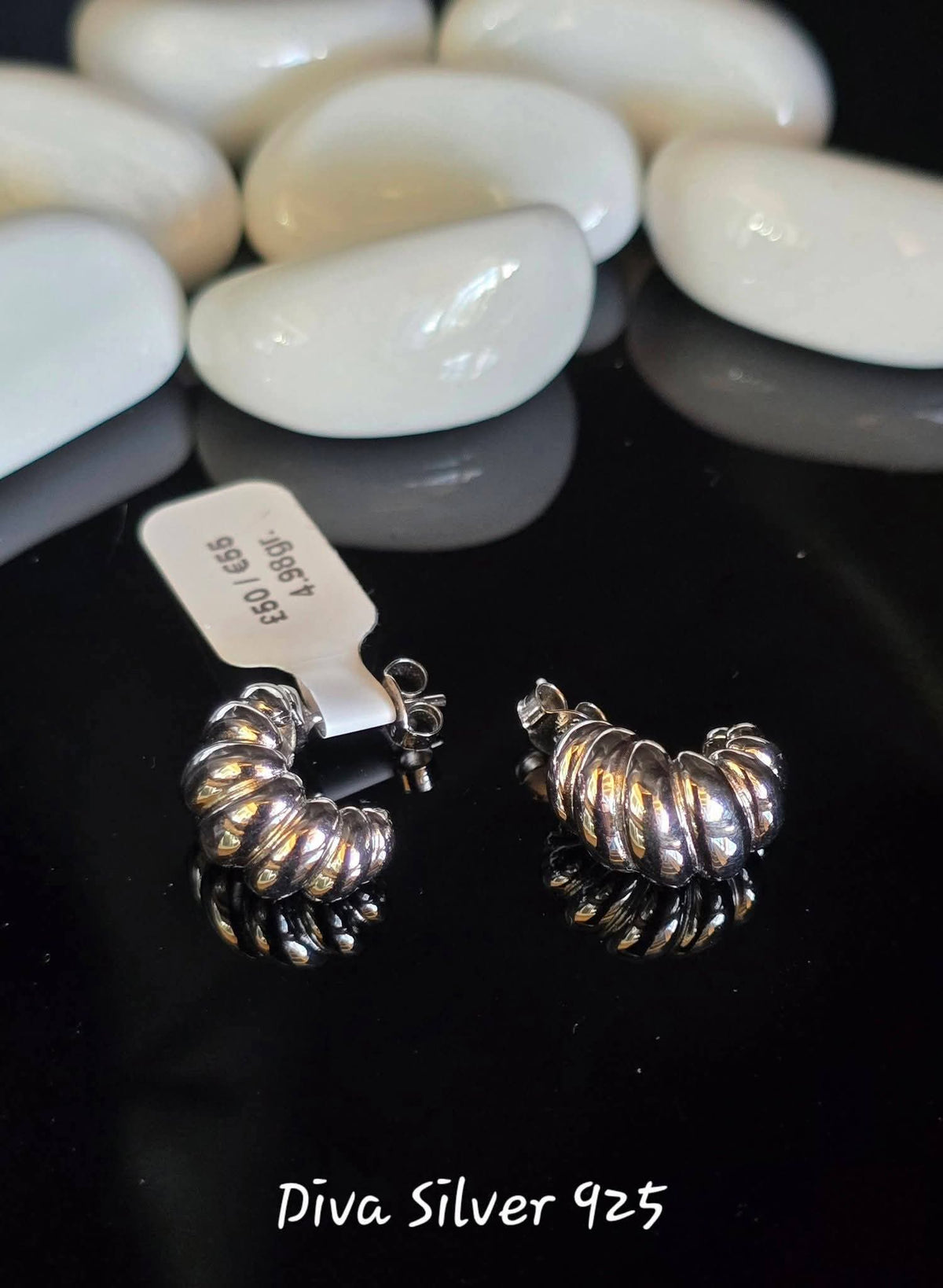 Sterling Silver Twisted  Women Stud Earrings
