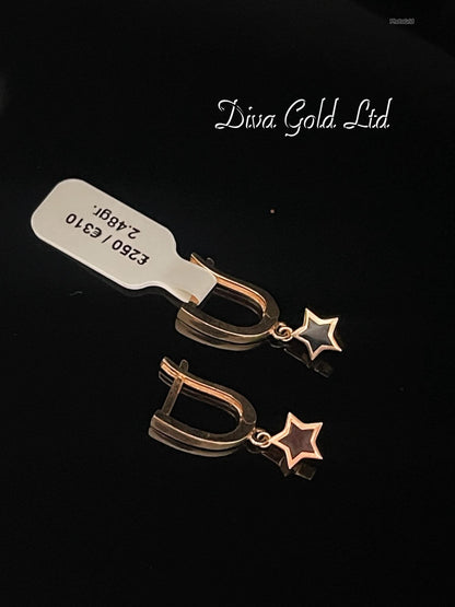 Gold 585 stars earrings