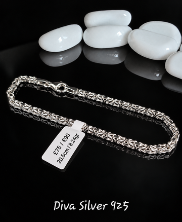 925 Sterling Silver Byzantine Men's Bracelet