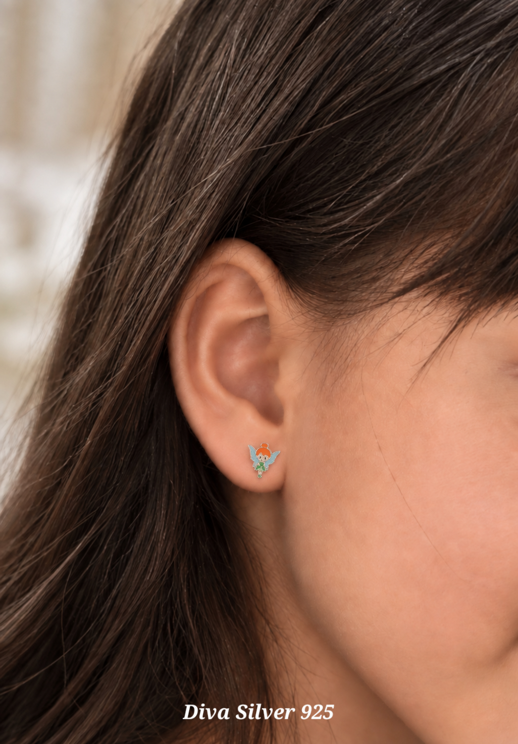 Sterling Silver Fairy Stud Earrings