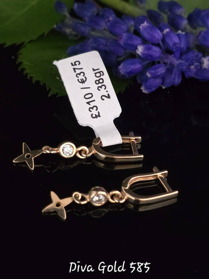 585 Gold earrings. 2.38gr