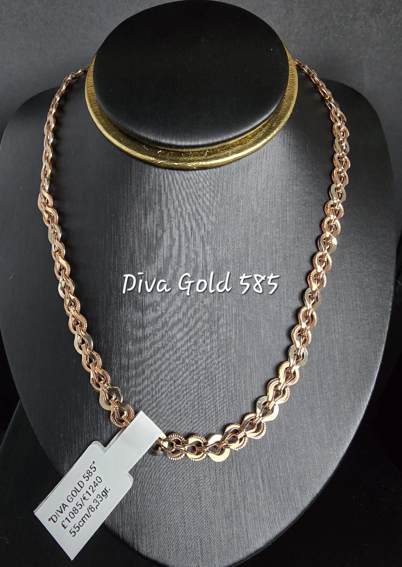 585 Gold chain 55cm. 8.33gr
