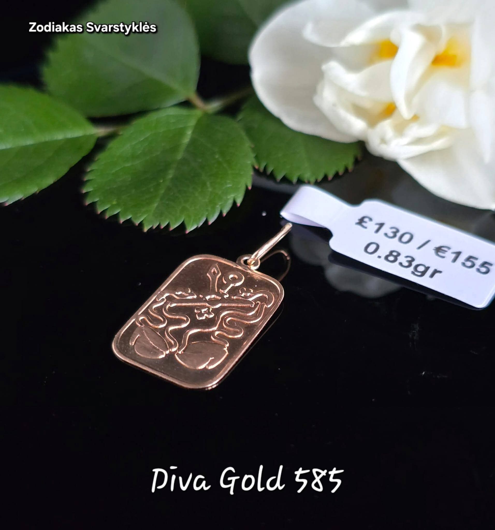 Golden zodiac libra. 0.83gr
