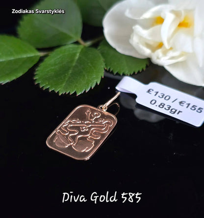 Golden zodiac libra. 0.83gr