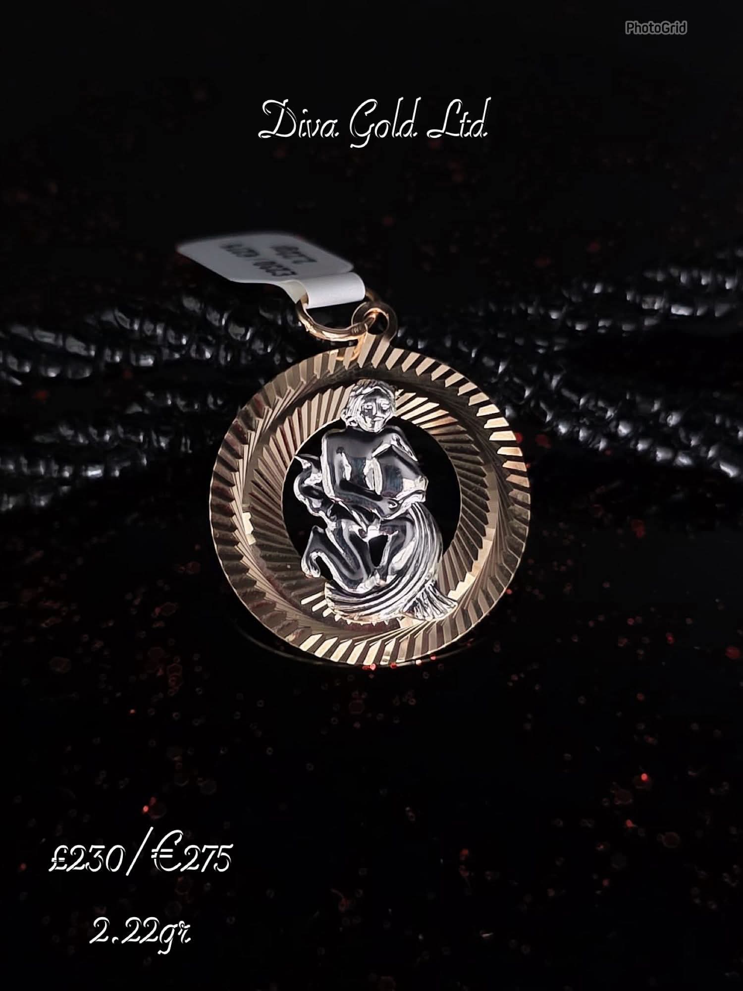 Gold 585 Aquarius pendant