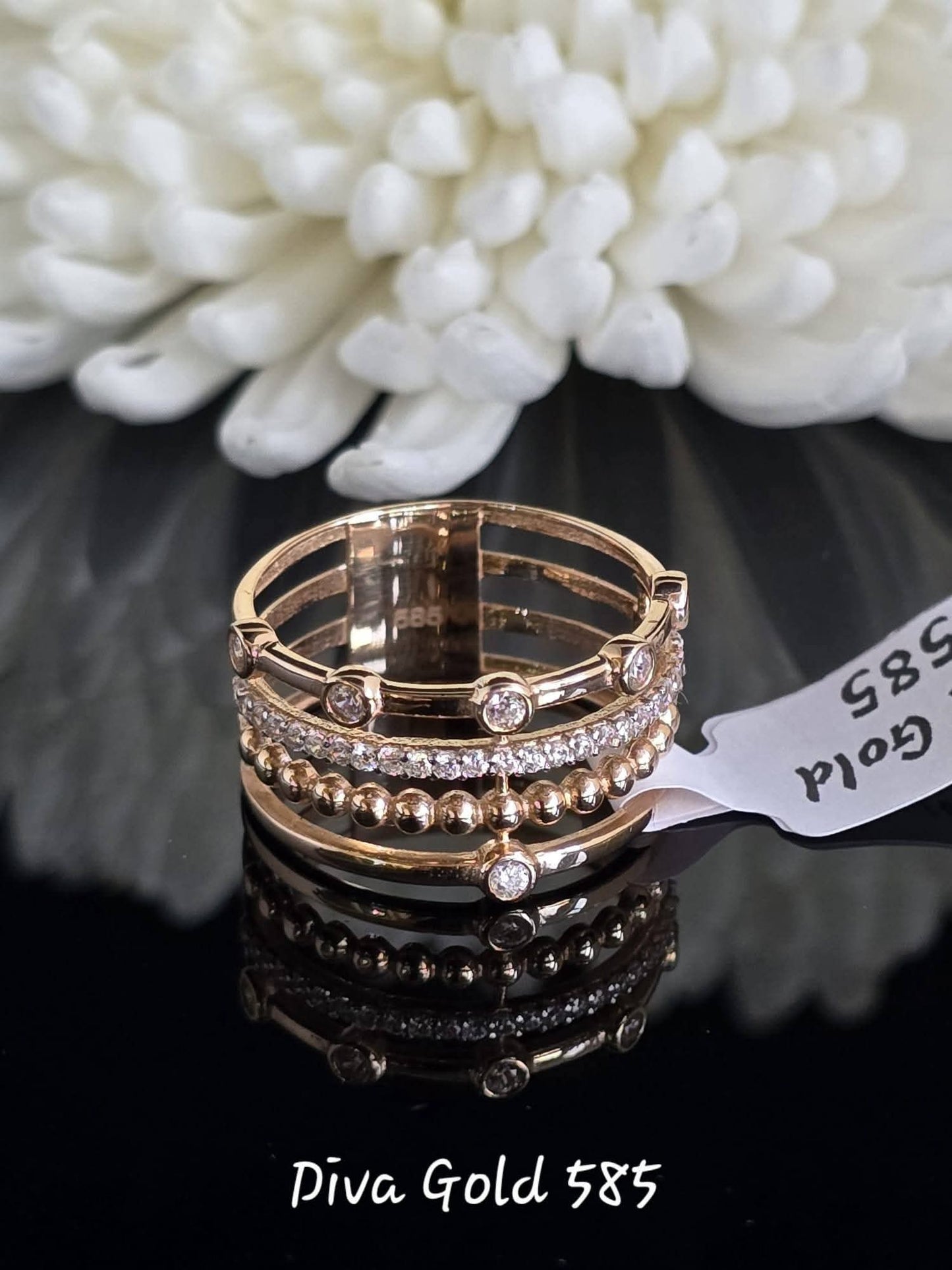 Gold women Ring.Size 17.5