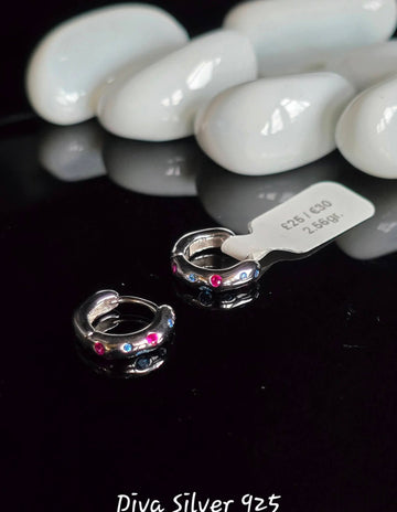 Sterling Silver Hoop Style Women Earrings