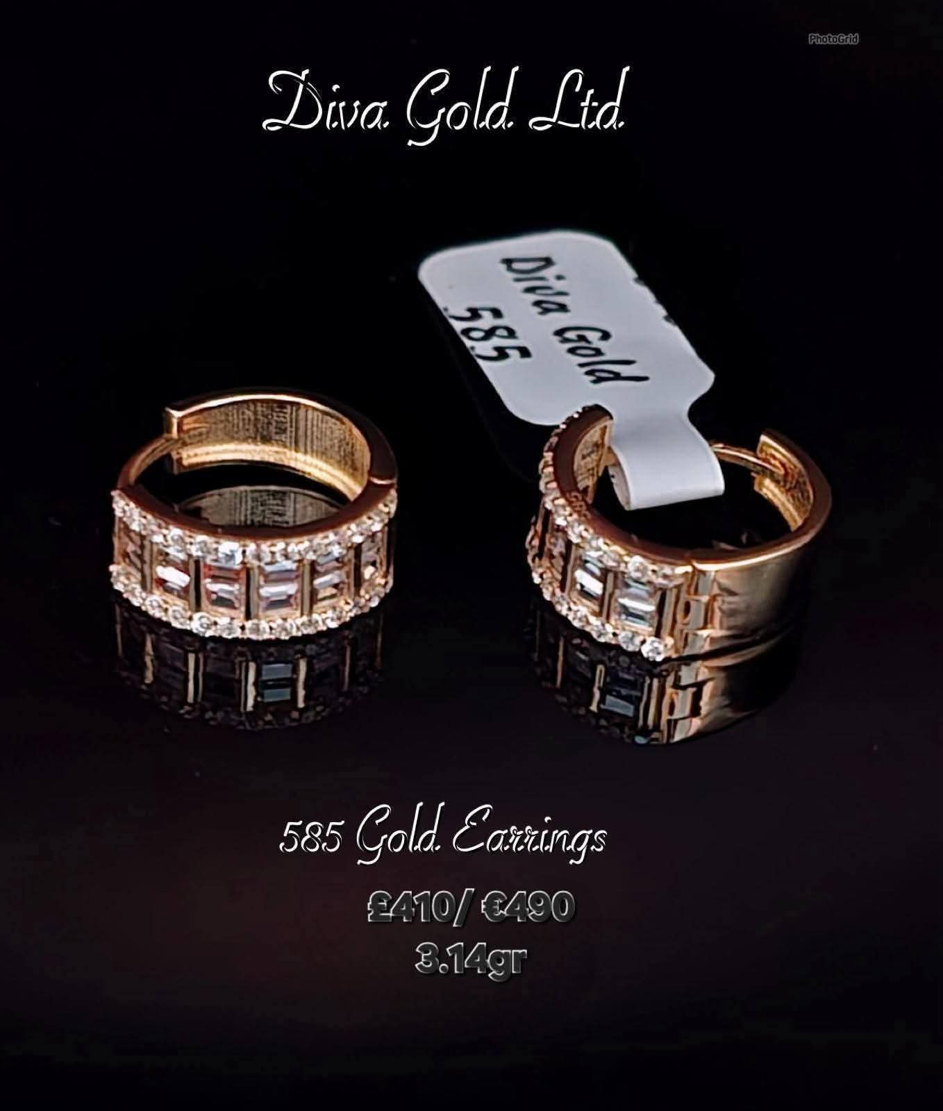 585 Gold earrings. 3.14gr