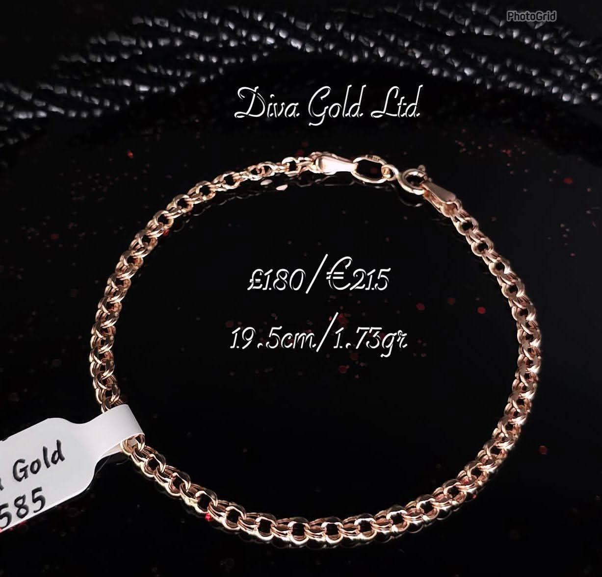 Gold bracelet. 19.5cm